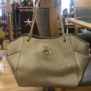 Michael Kors Jetson Travel Tote Gold Purse Stunning!